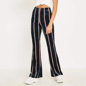 Urban Outfitters Stripped Velvet Flare Pant